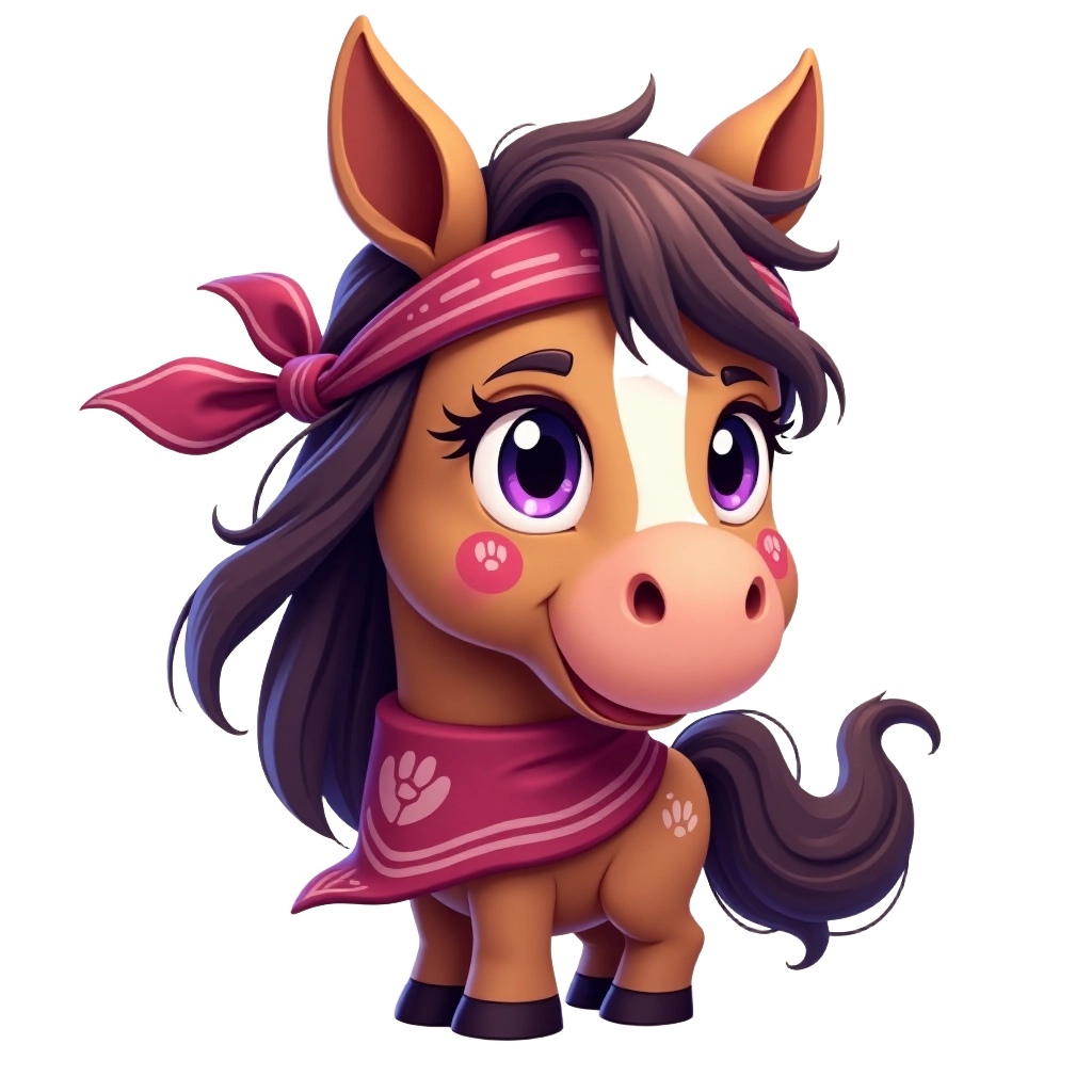 Adorable Cartoon Horse